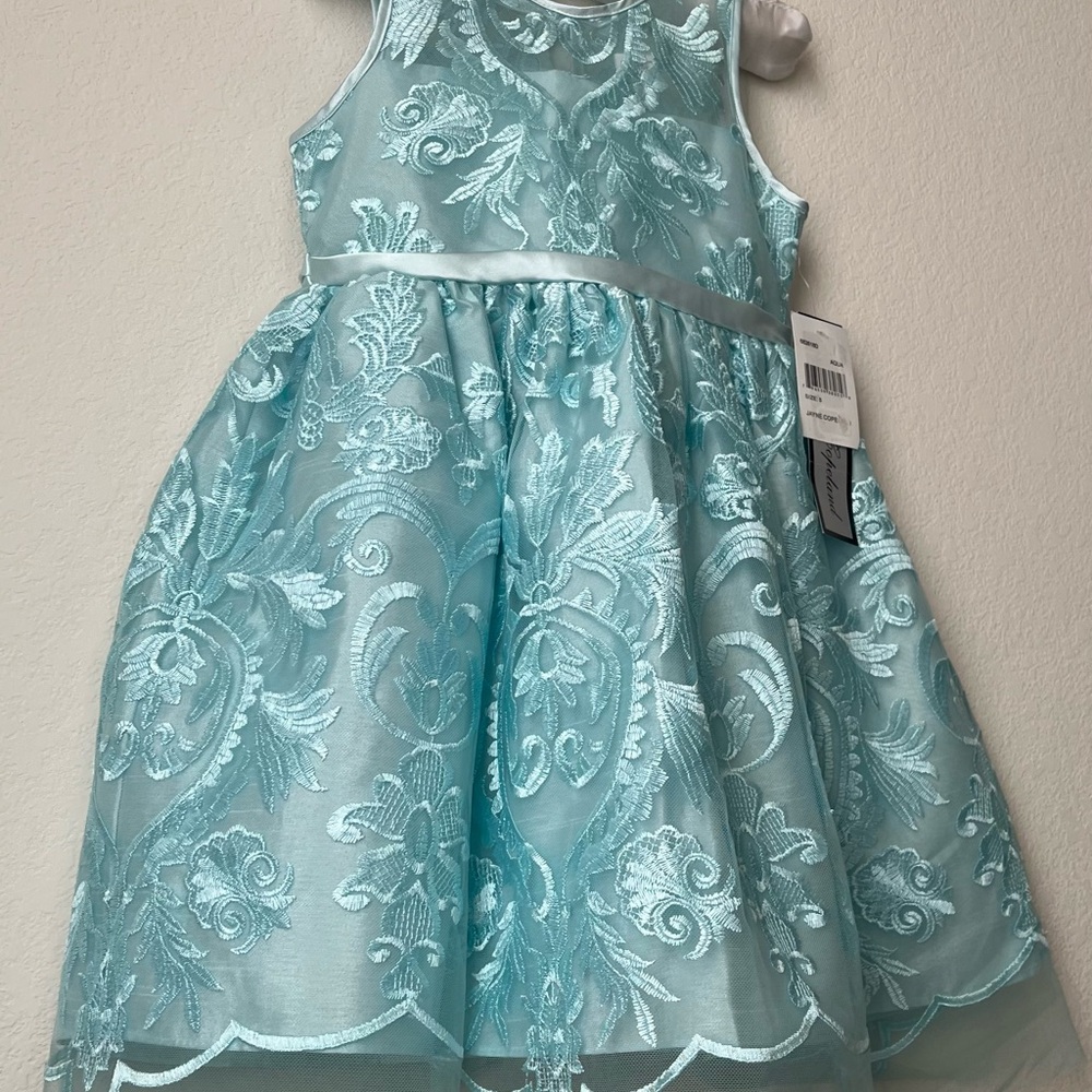 Jayne Copeland Aqua Lace little girl’s Dress